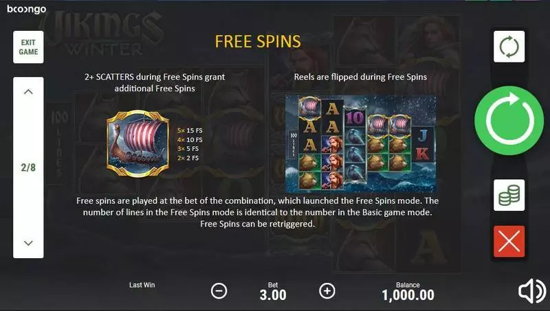 Vikings Winter Booongo Slot Game released in July 2019 - Free Spins