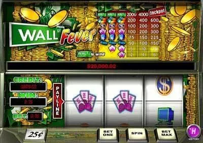 Wall st Fever 1 Line PlayTech Slot Game released in   - 