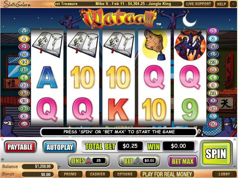 Wataa WGS Technology Slot Game released in January 2011 - Free Spins