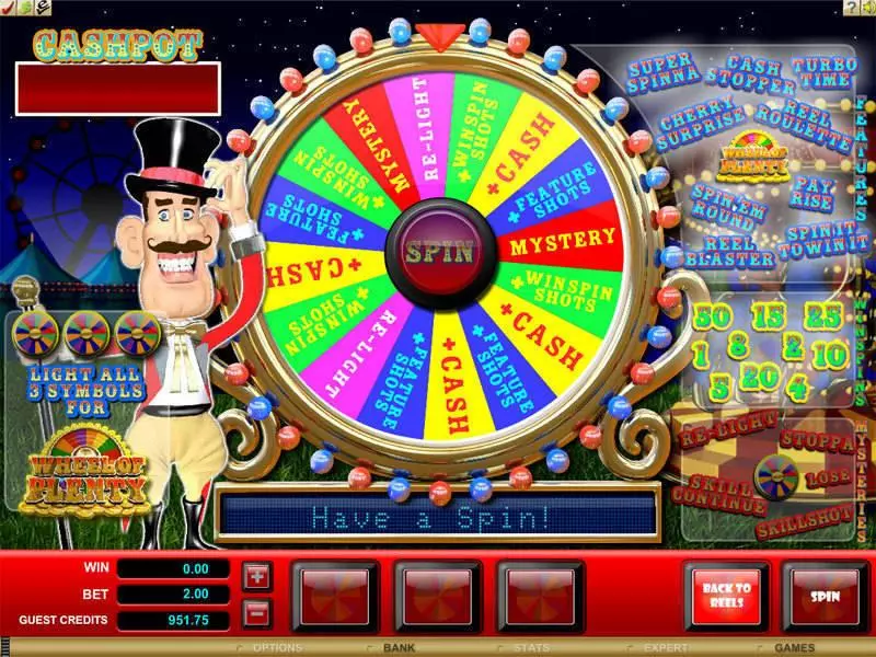 Wheel of Plenty Microgaming Slot Game released in   - Second Screen Game