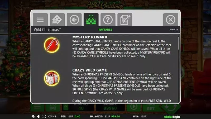 Wild Christmas StakeLogic Slot Game released in November 2017 - Accumulated Bonus