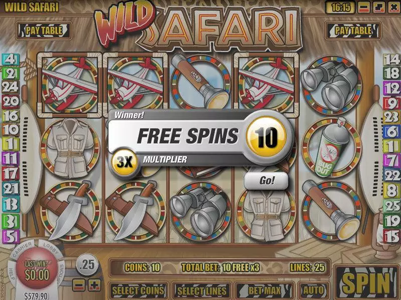 Wild Safari Rival Slot Game released in March 2012 - Free Spins