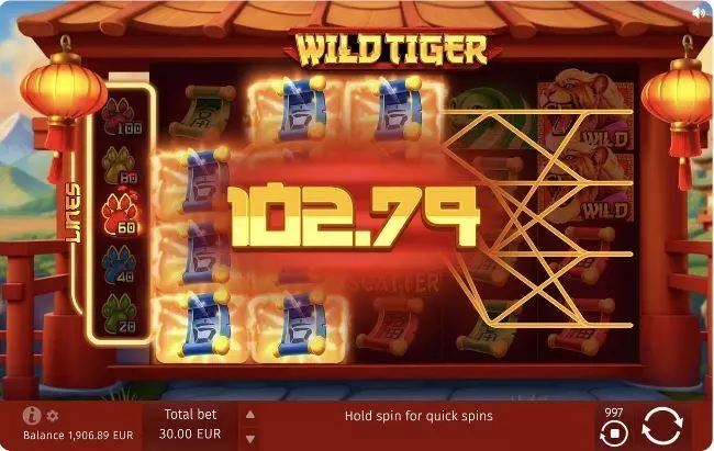 Wild Tiger BGaming Slot Game released in January 2020 - Lines change