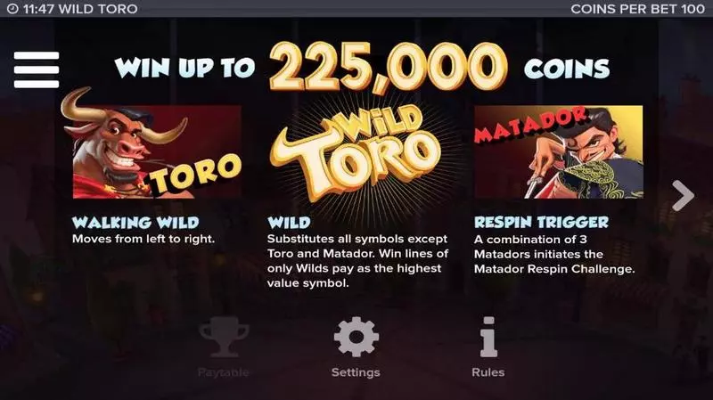 Wild Toro Elk Studios Slot Game released in  2016 - Re-Spin