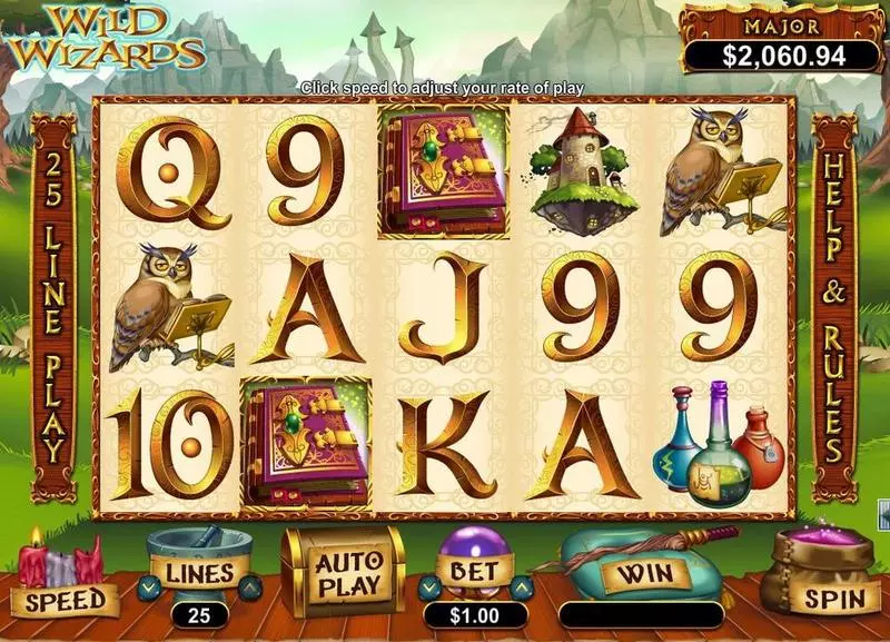 Wild Wizards RTG Slot Game released in December 2014 - Free Spins