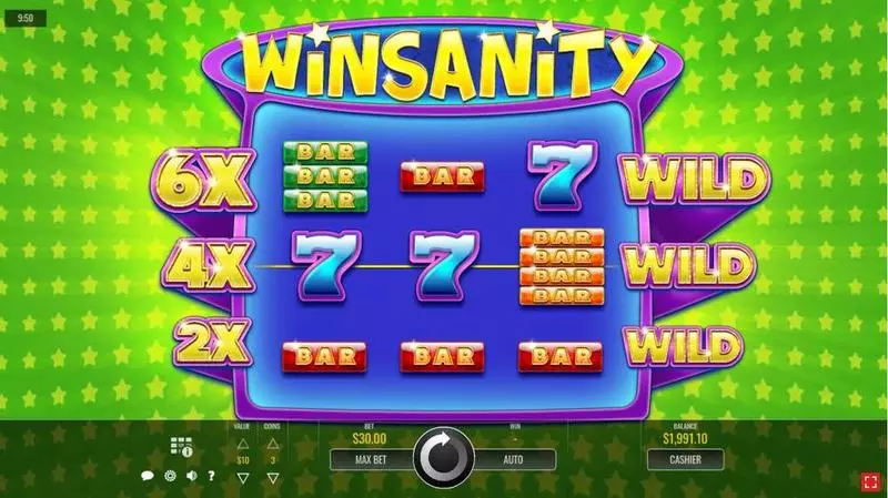 Winsanity Rival Slot Game released in July 2019 - Multipliers