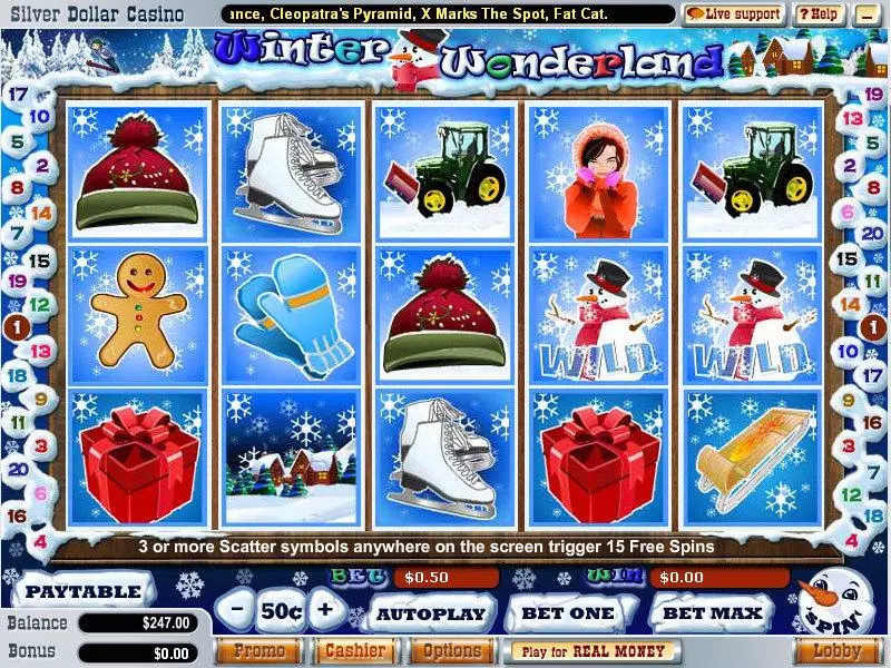 Winter Wonderland WGS Technology Slot Game released in December 2007 - Free Spins
