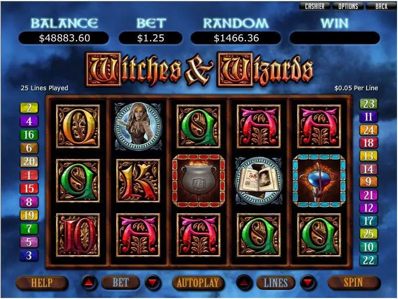 Witches and Wizards RTG Slot Game released in June 2010 - Free Spins