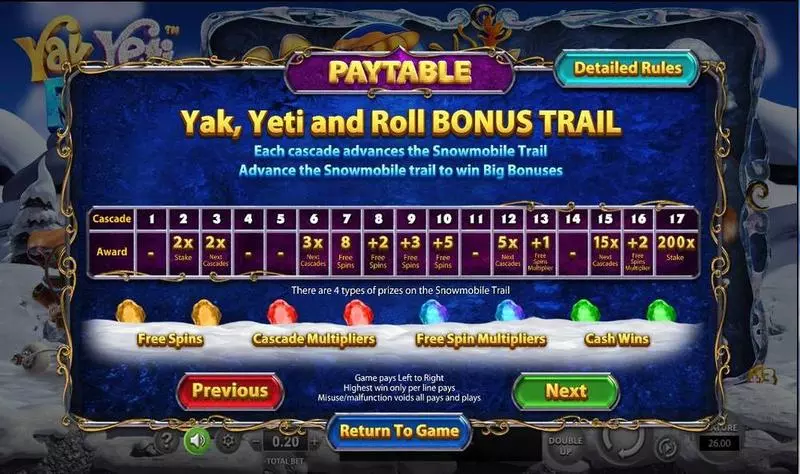 Yak, Yeti & Roll BetSoft Slot Game released in December 2018 - Free Spins