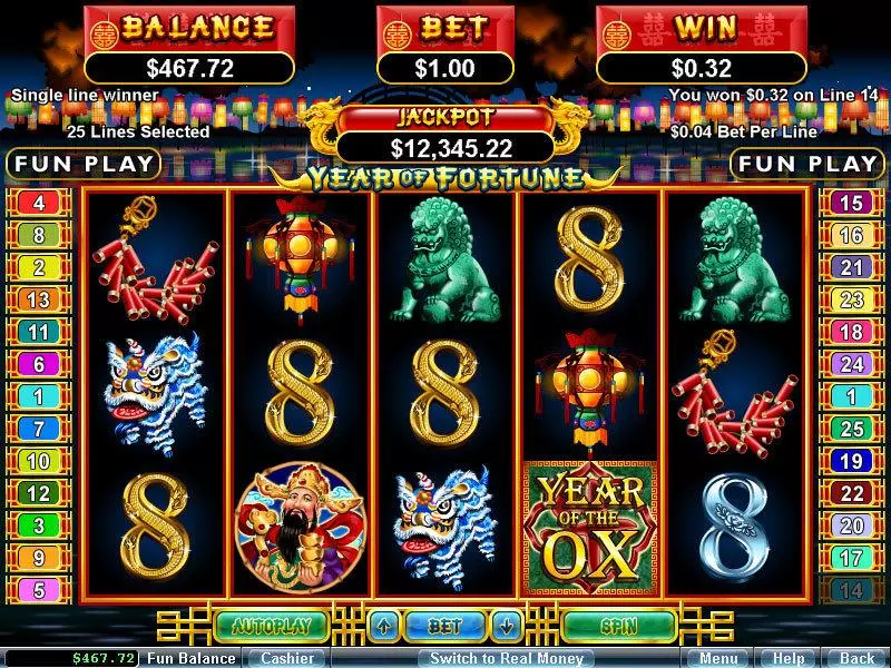Year of Fortune RTG Slot Game released in June 2009 - Free Spins
